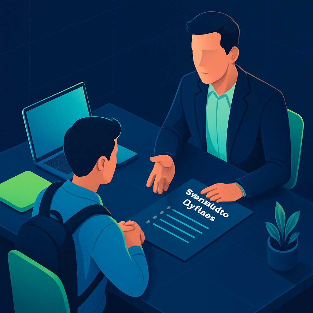 Career advisor guiding a student