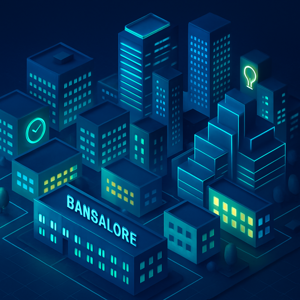 Bangalore skyline with tech companies